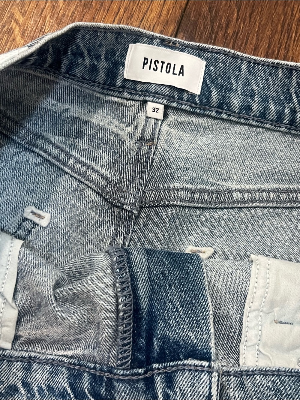 pistola Light Wash Blue Slim Straight Jeans